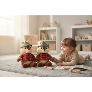 Disneyland Walt Disney World Exclusive China Chip & Dale Bean Plush 11.5” w Tag